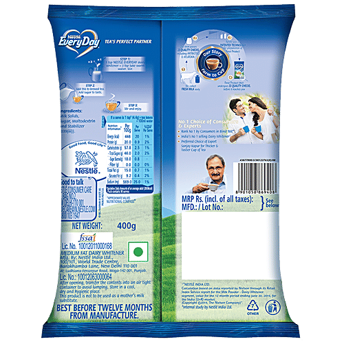 Nestle  Everyday Dairy Whitener - Milk Powder For Tea, 400 g Pouch 