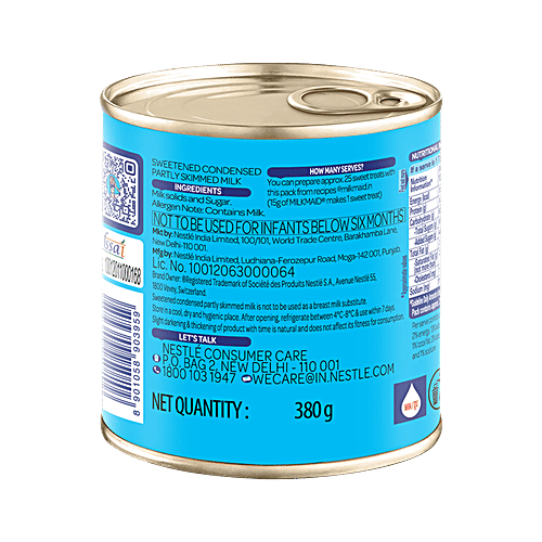 Nestle Milkmaid Partly Skimmed Sweetened Condensed Milk, 380 g  