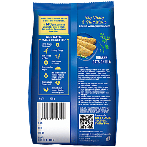 Quaker Rolled Oats, 400 g Pouch 