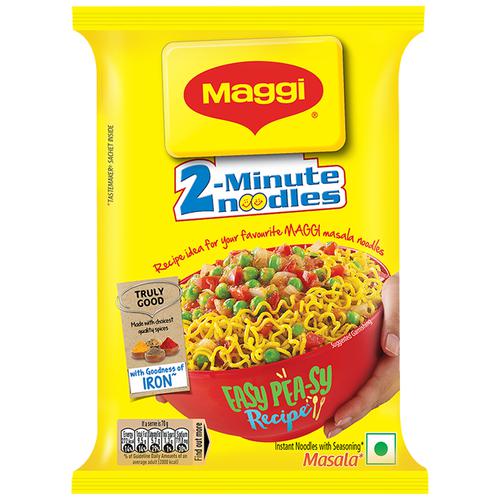 MAGGI  2-Min Masala Instant Noodles, 70 g Pouch with Goodness of Iron