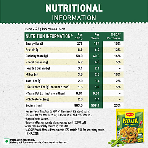 Maggi Pazzta Masala Penne Instant Pasta, 69.5 g