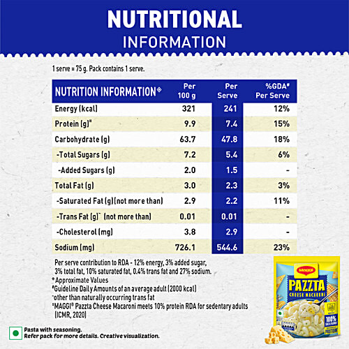Maggi Pazzta Cheese Macaroni Instant Pasta, 75 g  Instant Pasta