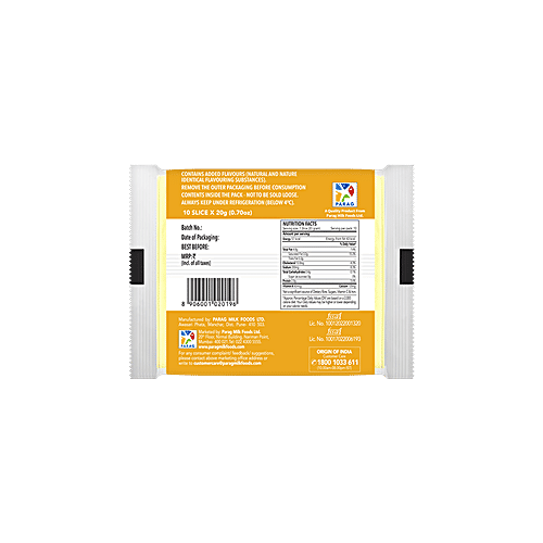 Go Cheese Slice - Made from Cow's Milk, 750 g Pouch No Added Sugar