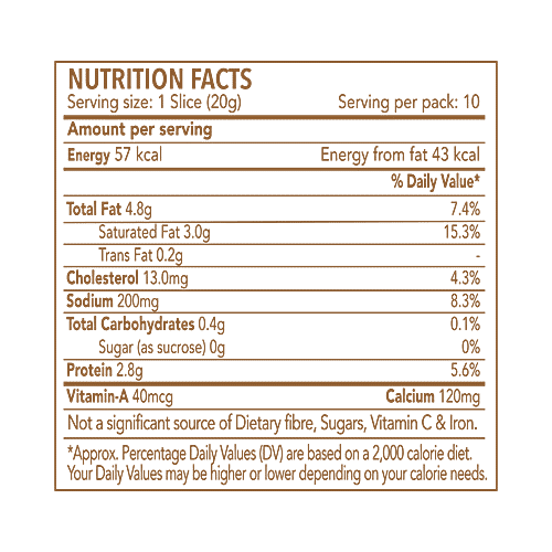 Go Cheese Slice - Made from Cow's Milk, 750 g Pouch No Added Sugar