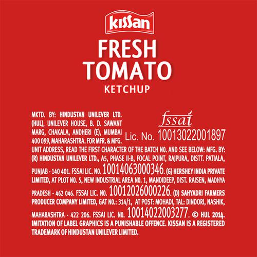 Kissan Fresh Tomato Ketchup, 500 g Bottle 