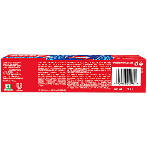 Closeup Toothpaste, 150 g  Zinc Fresh Technology,  Long lasting 18 Hours Of Fresh Breath & White Teeth