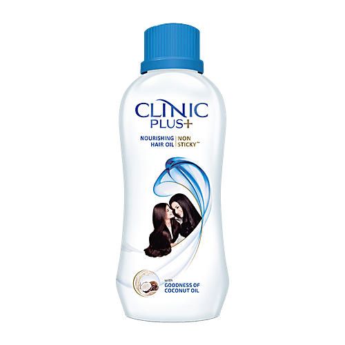 Clinic Plus Nourishing Non-sticky Hair Oil - Reduces Hair Breakage, With Goodness of Coconut Oil, 100% Pure, 200 ml  100% Pure