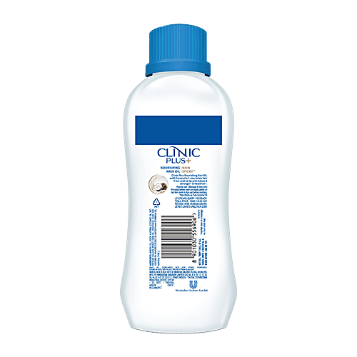 Clinic Plus Nourishing Non-sticky Hair Oil - Reduces Hair Breakage, With Goodness of Coconut Oil, 100% Pure, 200 ml  100% Pure
