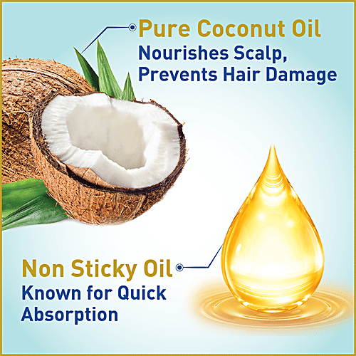 Clinic Plus Nourishing Non-sticky Hair Oil - Reduces Hair Breakage, With Goodness of Coconut Oil, 100% Pure, 200 ml  100% Pure