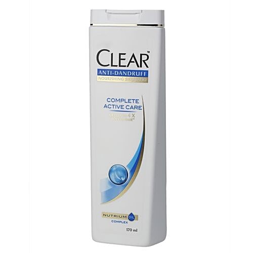 Clear Complete Active Care Anti-Dandruff Nourishing Shampoo - Nutrium Oil, Get Up To 4X Softer Hair, 170 ml  Get Up To 4X Softer Hair