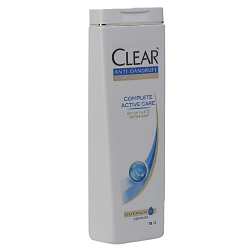 Clear Complete Active Care Anti-Dandruff Nourishing Shampoo - Nutrium Oil, Get Up To 4X Softer Hair, 170 ml  Get Up To 4X Softer Hair