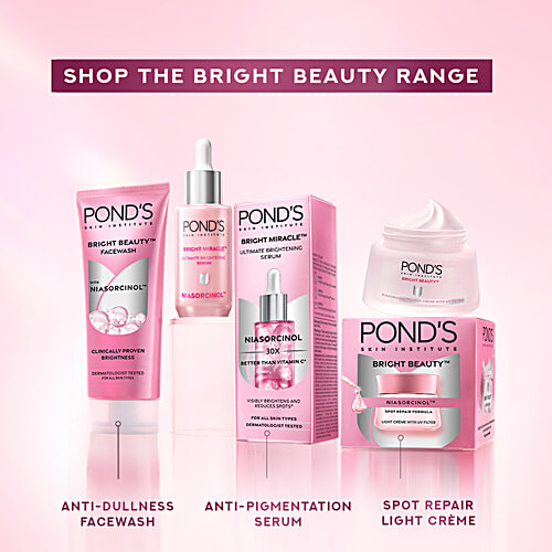Ponds Bright Beauty Light Cream With UV Filter & Niasorcinol, 24 g  