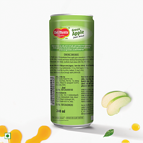 Del Monte Fruit Drink - Green Apple, 240 ml Zero Fat