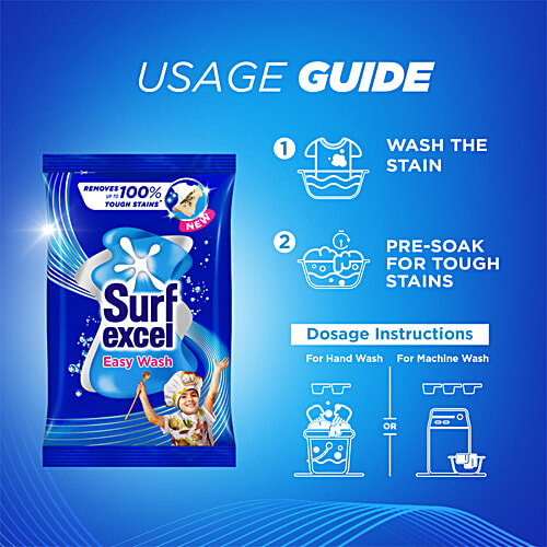 Surf Excel Easy Wash Detergent Powder, 1.5 kg  Removes Tough Stains Easily
