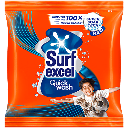 Surf Excel Quick Wash Detergent Powder, 500 g  Removes Tough Stain