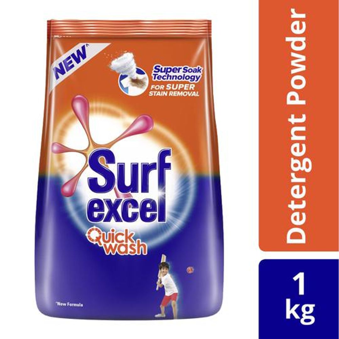 Surf Excel Quick Wash Detergent Powder, 1 kg 