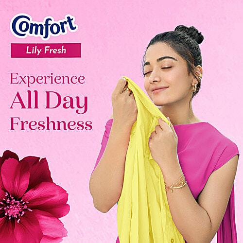 Comfort After Wash Lily Fresh Fabric Conditioner, 220 ml Bottle Protects Texture, Liquid Detergent, Liquid Fabric Softener