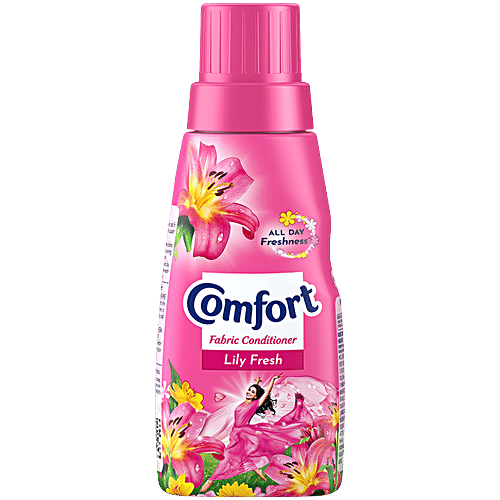 Comfort After Wash Lily Fresh Fabric Conditioner, 220 ml Bottle Protects Texture, Liquid Detergent, Liquid Fabric Softener