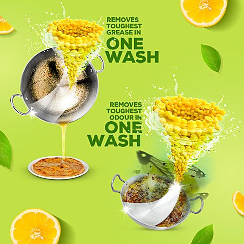 Vim Lemon Dishwash Liquid Gel, 130 ml Pouch Leaves no Residue, Soft on Hands