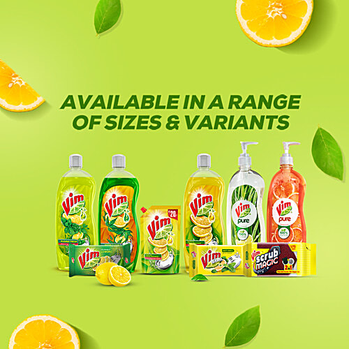 Vim Dishwash Liquid Gel - Lemon, 155 ml Pouch 