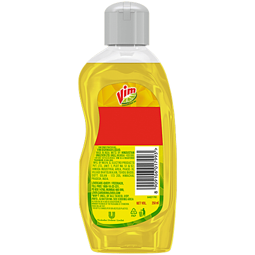 Vim Lemon Dishwash Liquid Gel, 250 ml Bottle