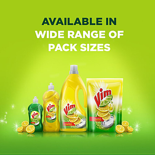 Vim Dishwash Liquid Gel - Lemon, 250 ml Bottle 