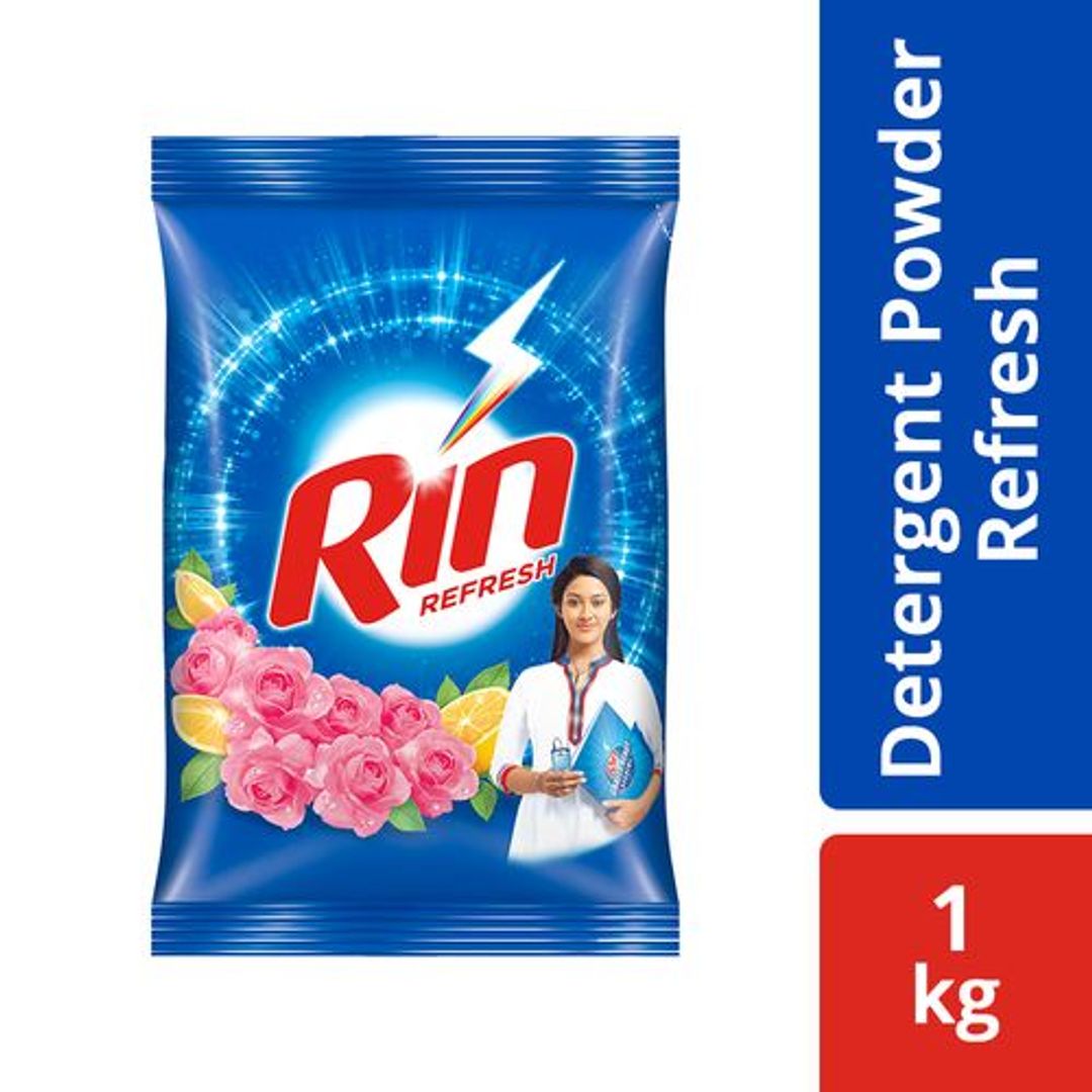 Rin Refresh Lemon & Rose Detergent Powder, 1 kg 