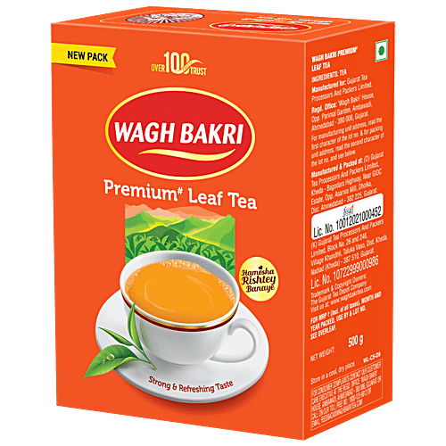 Wagh Bakri Premium Leaf Tea, 500 g Carton Strong & Refreshing