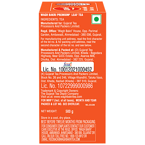 Wagh Bakri Premium Leaf Tea, 500 g Carton Strong & Refreshing