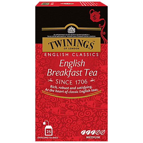 Twinings English Classics Breakfast Tea, 25 pcs Carton Rich, Robust & Satisfying