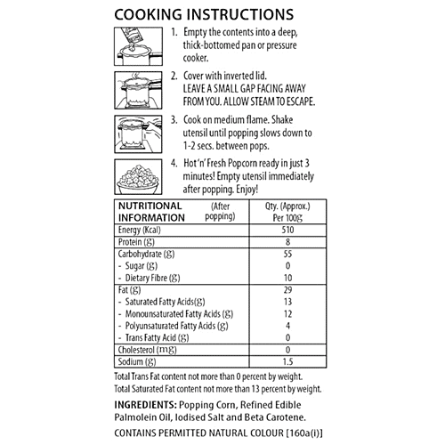 ACT II Instant Popcorn - Golden Sizzle, 60 g Pouch 
