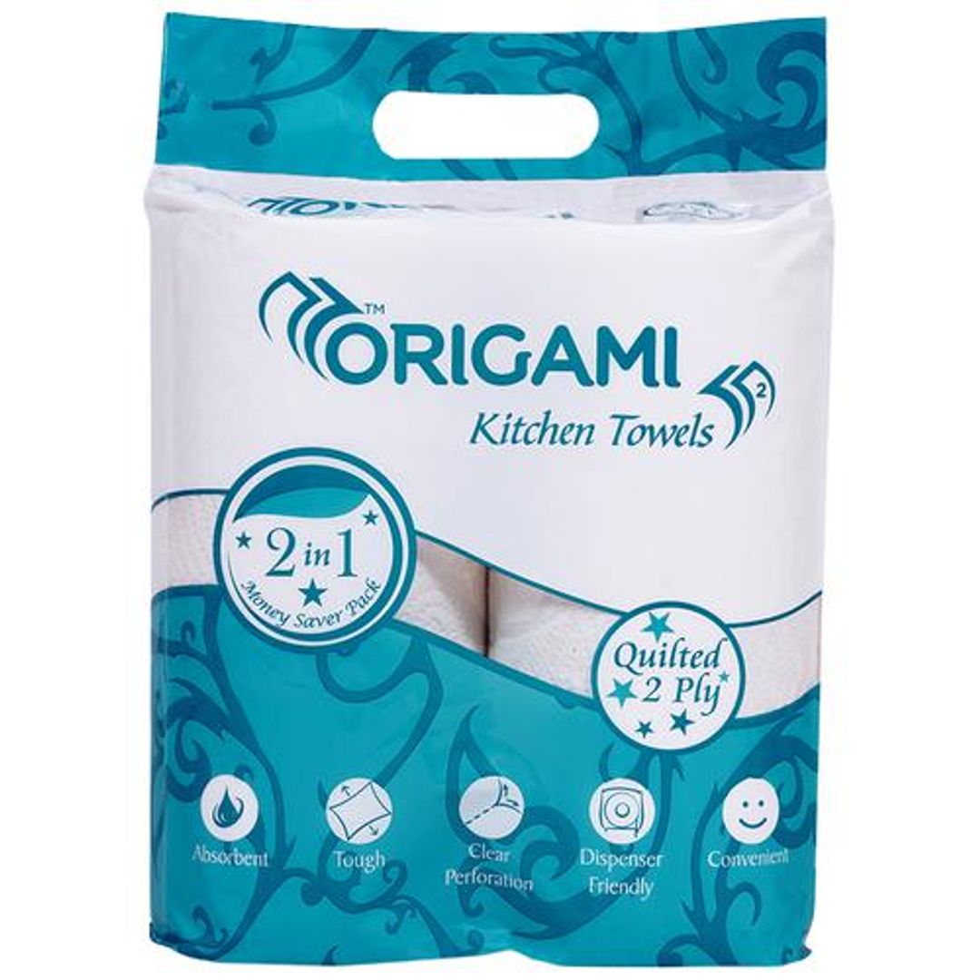 Origami 2 Ply Kitchen Towels, 60 pulls (Pack of 2)