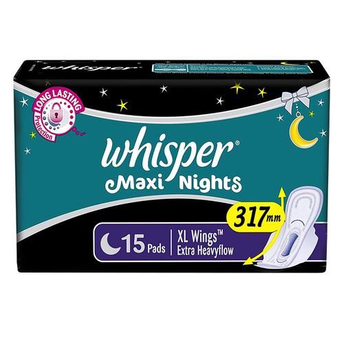 Buy Whisper Sanitary Pads Maxi Nights Xl Wings Extra Heavy Flow 15 Pads  Online At Best Price of Rs 210 - bigbasket