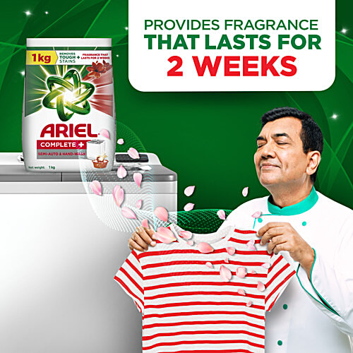 Ariel Complete Detergent Powder - Removes 100 Tough Stains, 1.5 kg (Get 1 kg + 0.5 kg Free) 