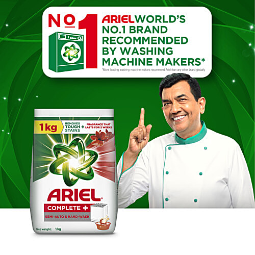 Ariel Complete Detergent Powder - Removes 100 Tough Stains, 1.5 kg (Get 1 kg + 0.5 kg Free) 