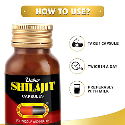 Dabur Shilajit - for Vigour & Health, 100 Capsules  