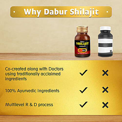 Dabur Shilajit - for Vigour & Health, 100 Capsules  