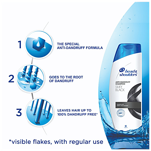 Head & Shoulders Anti-Dandruff Shampoo - Silky Black, 180 ml  