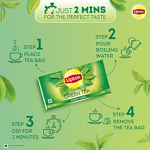 Lipton Clear & Light Green Tea, 32.5 g (25 Bags x 1.3 g Each) 