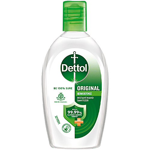 Dettol Original Instant Hand Sanitizer, 52 ml Bottle Alcohol Based, Kills 99.9% of Germs without Water