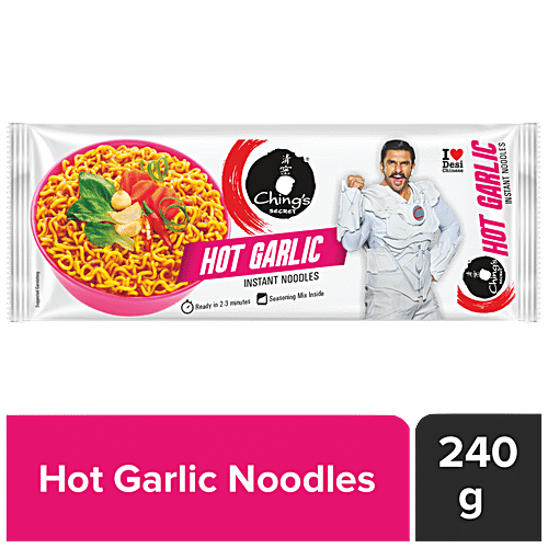Chings Secret Hot Garlic Instant Noodles, 240 g Pouch 