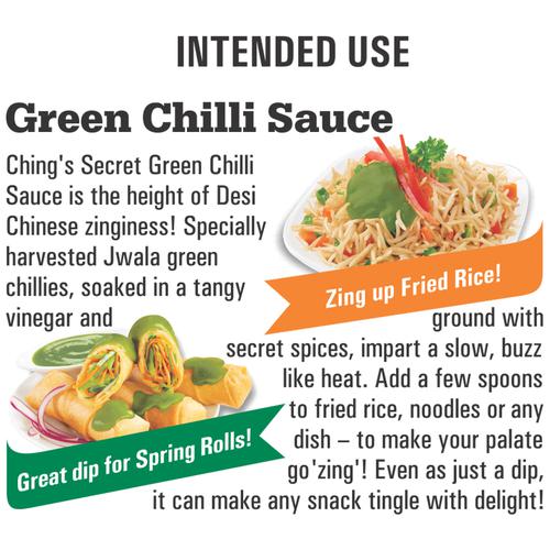 Chings Secret Green Chilli Sauce, 190 g Bottle Zero Fat
