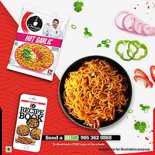Chings Secret Hot Garlic Instant Noodles, 60 g Pouch 