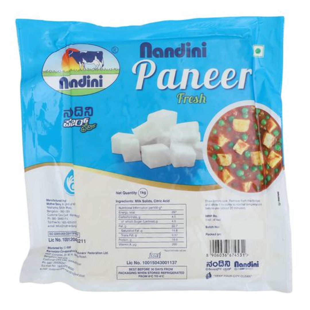 Nandini Fresh Paneer, 1 kg Pouch