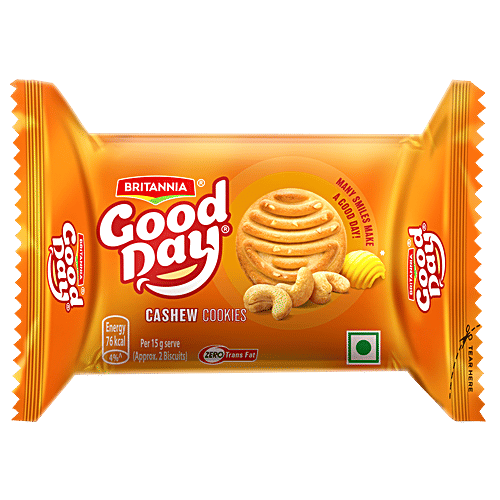 Britannia Good Day Cashew Cookies - Crunchy, 52.5 g  Zero Trans Fat, Ready To Eat