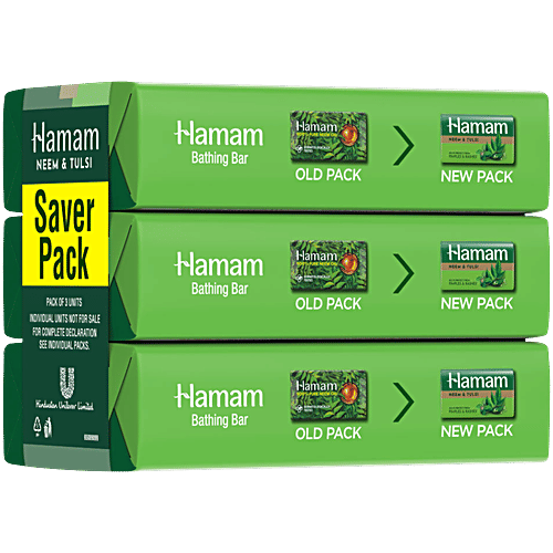 Hamam  100% Pure Neem Oil Soap, 150 g (Pack of 3) 