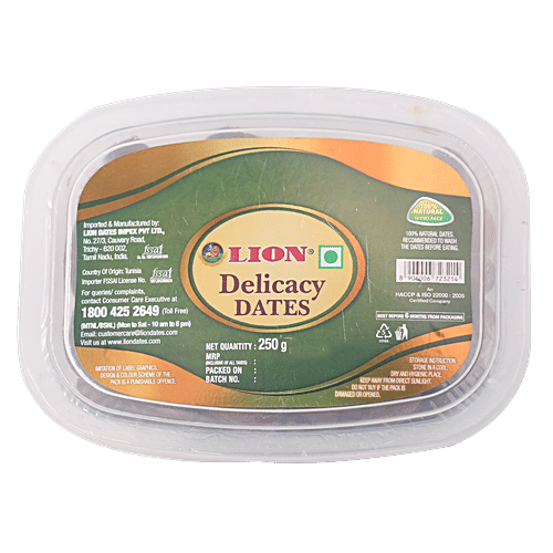 Lion Dates/Khejur - Delicacy, 250 g Box Natural Dates