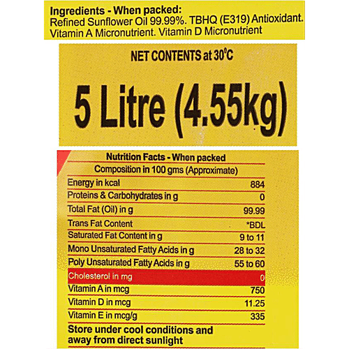 Freedom Refined Oil - Sunflower, 5 L Can 