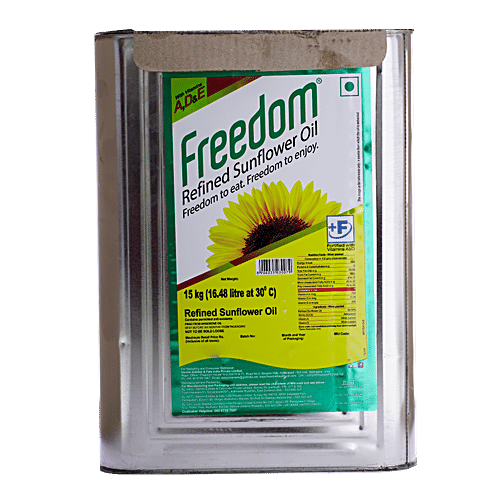 Freedom Refined Oil - Sunflower, 15 kg Tin 