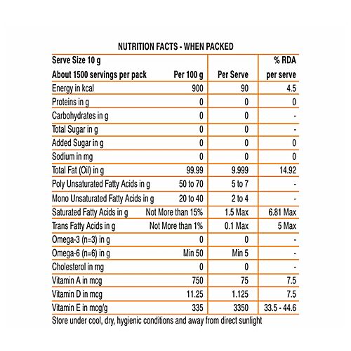 Freedom Refined Sunflower Oil, 15 kg Tin Zero Cholesterol